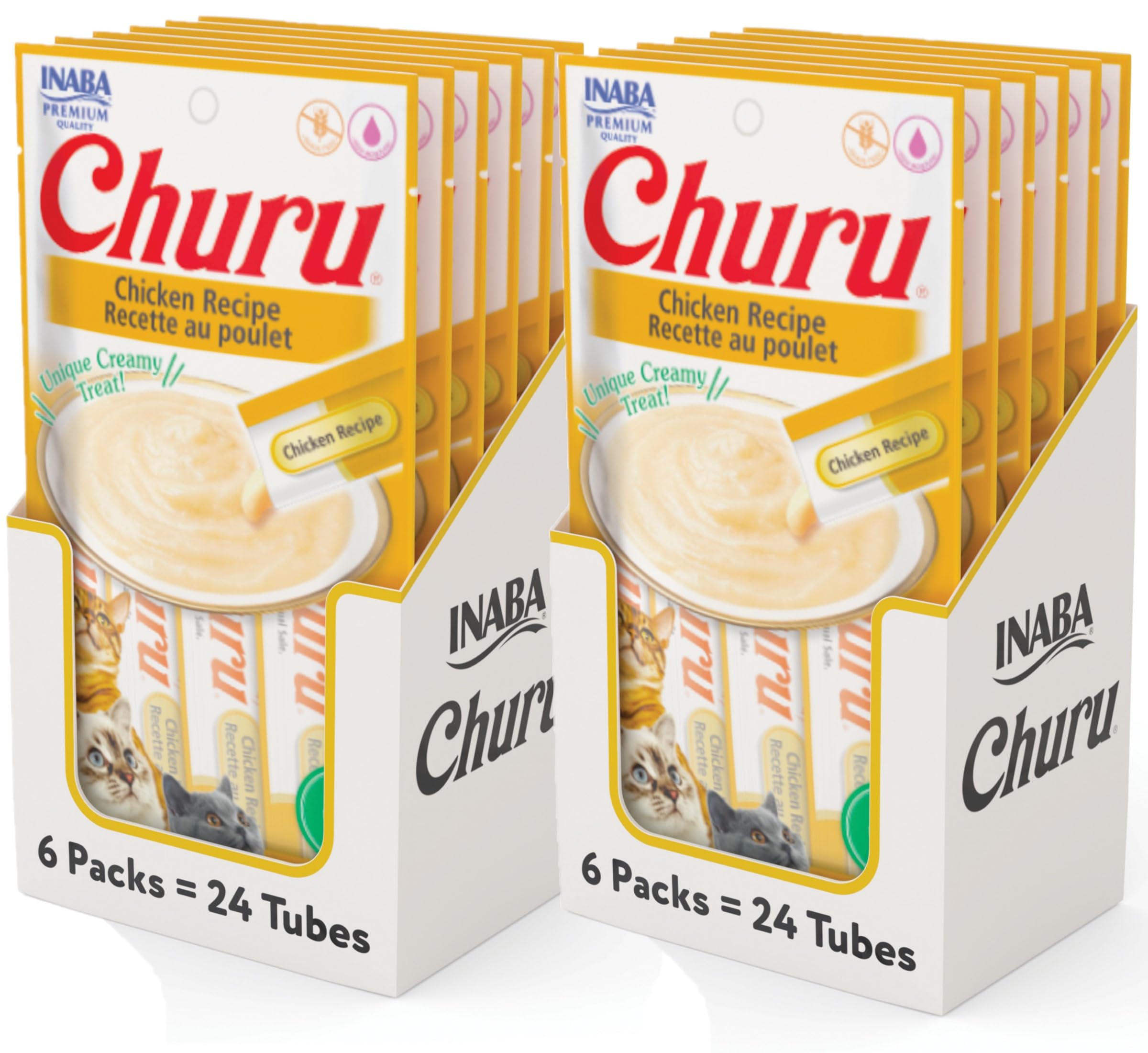 INABA Churu tubo de pollo, puré cremoso e hidratante para gatos