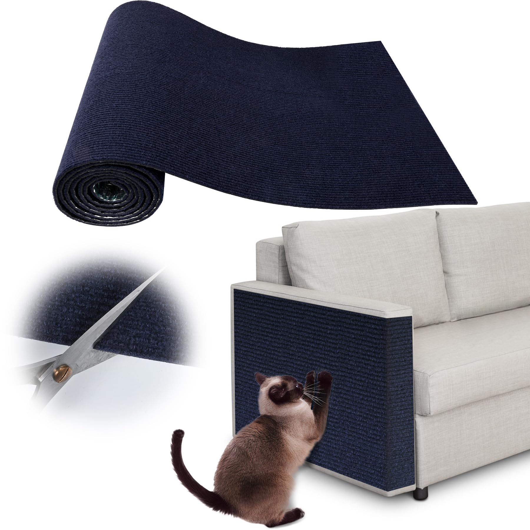 Inchoco protector para sofá en azul oscuro evita arañazos en muebles.