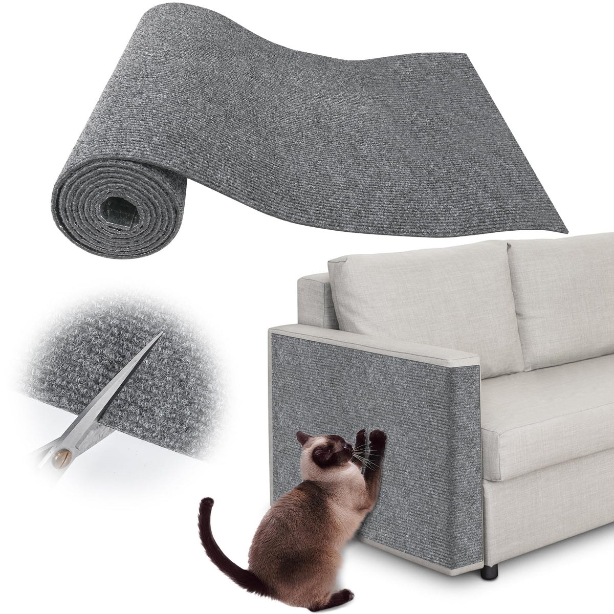 Inchoco Protector rasca muebles gris claro; protege tapizados y reduce arañazos.