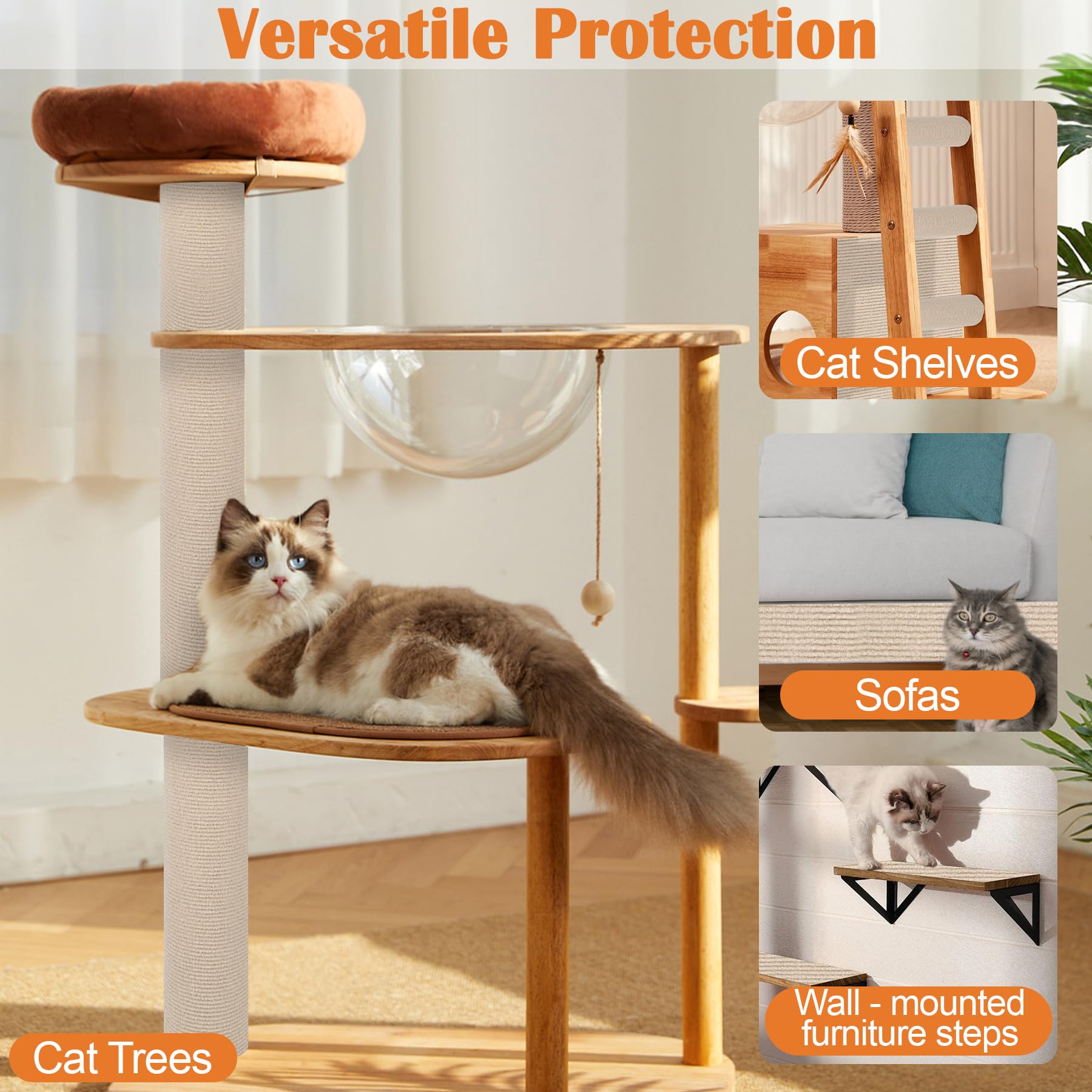 Uso interior Inchoco: ideal para sofá, estanterías y árboles para gatos.