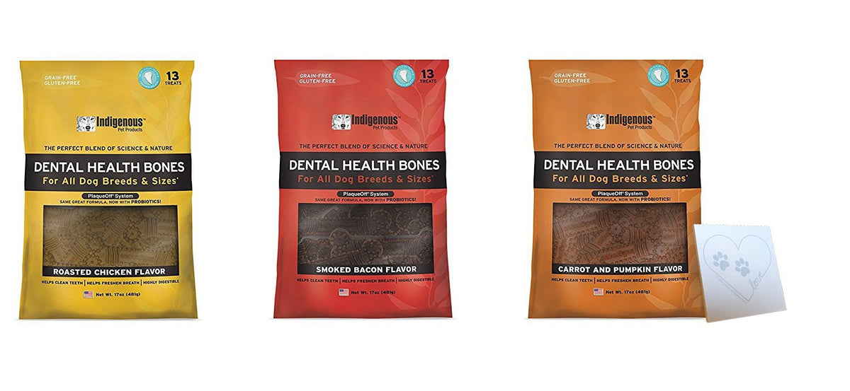Indigenous Dental Health huesos de variedad tocino para apoyo dental diario y sabor agradable