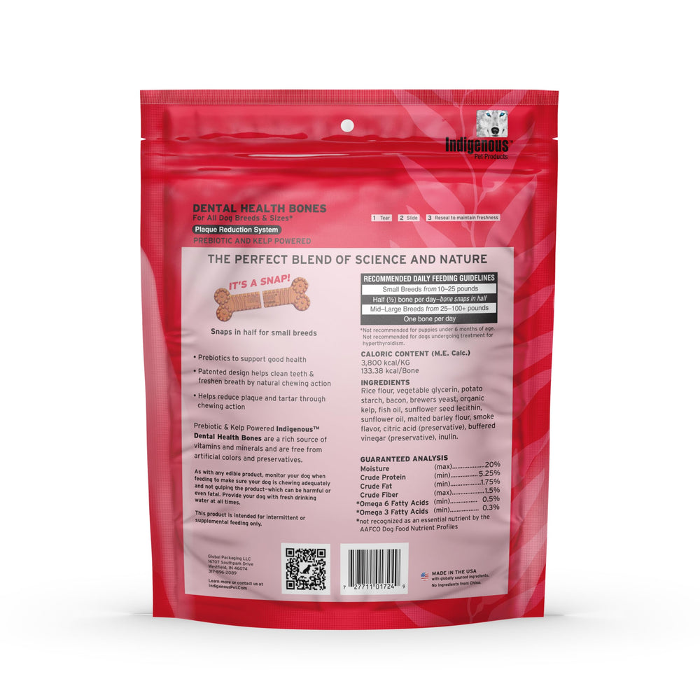 Indigenous huesos dentales con prebióticos, snack funcional para la salud intestinal.