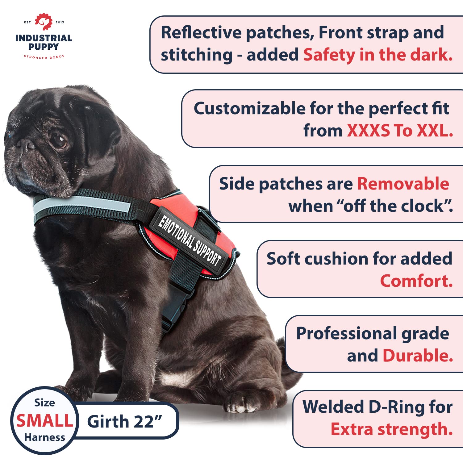 Industrial Puppy ESA asa superior: asa ergonómica para facilitar el control.