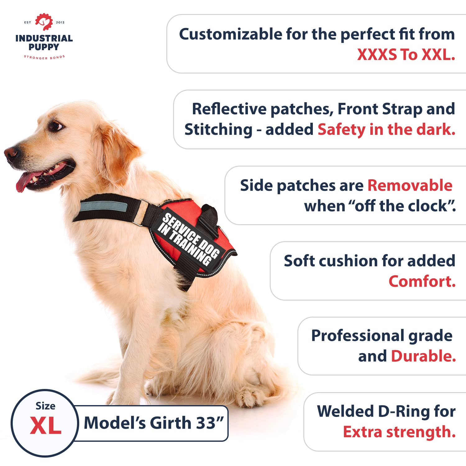 Chaleco Industrial Puppy con bolsillos para accesorios y suministros.
