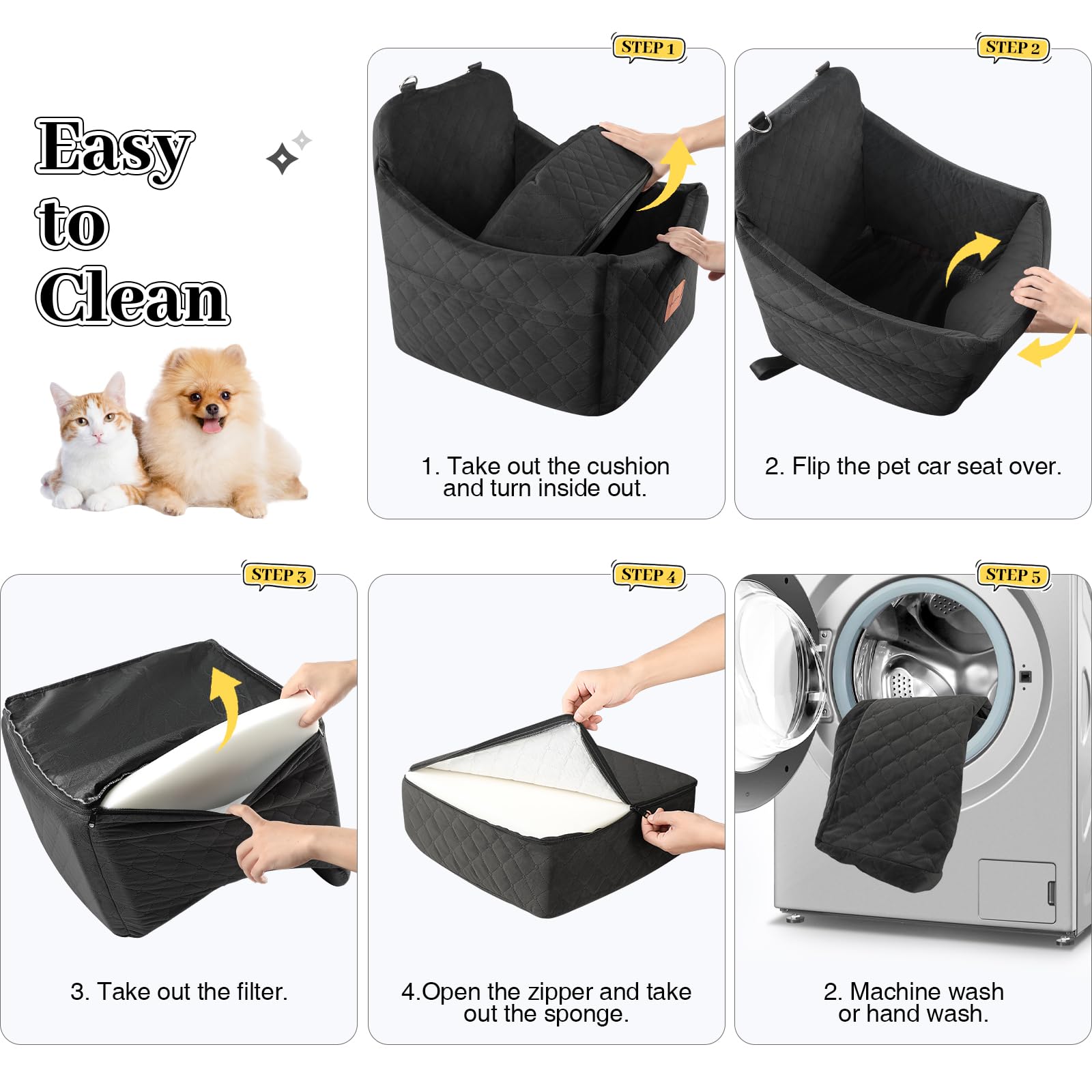 INDYBUD asiento-coche-perro-foam-huevo proporciona soporte estable y cómodo.