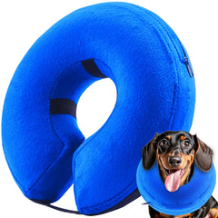 Infisu collar inflable para perro talla M, azul, cómodo durante la recuperación