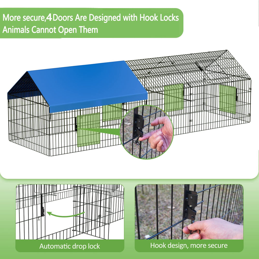 INJOPEXI gallinero con espacio amplio para 8 a 12 aves y mascotas pequeñas.