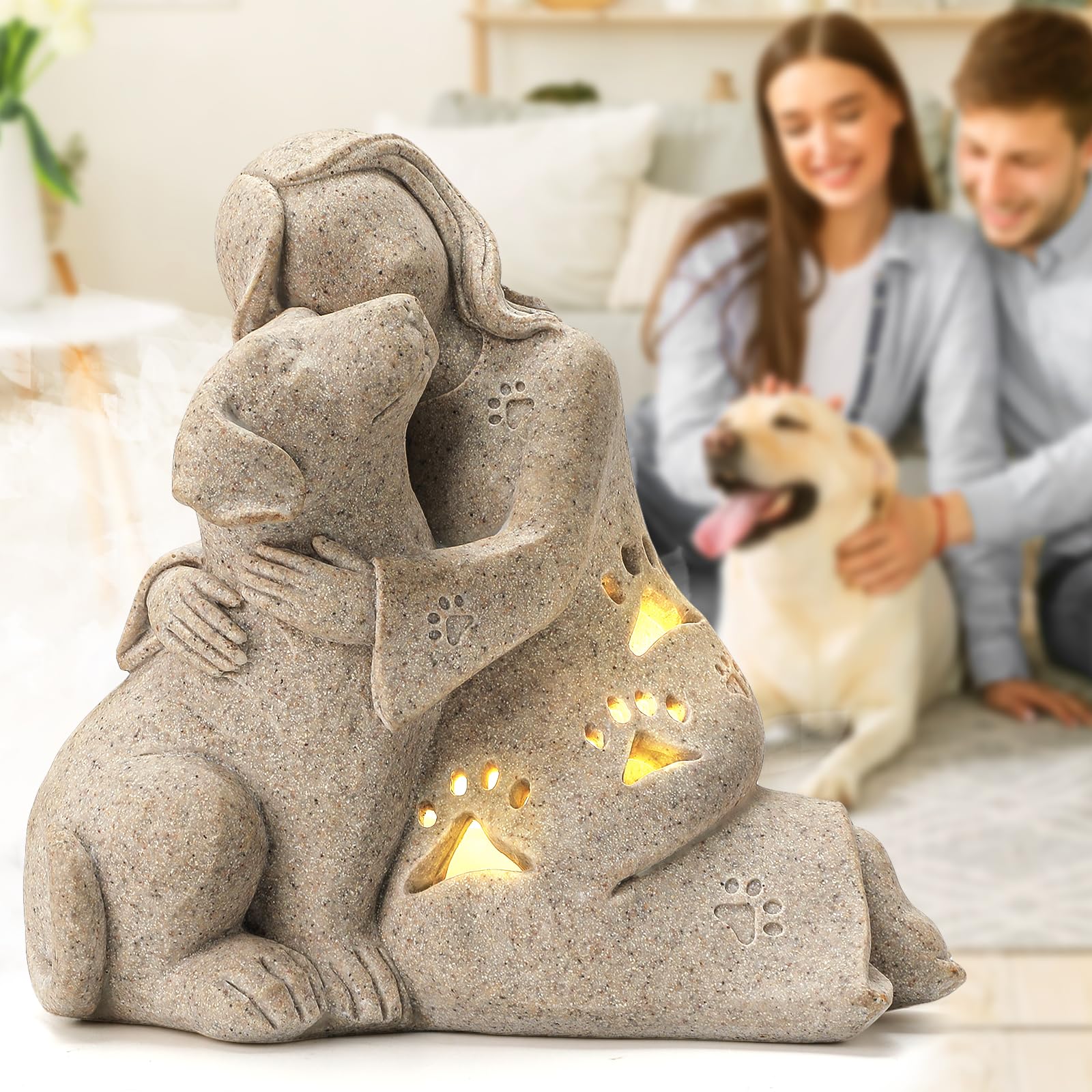 INLOMEM escultura memorial con vela LED, ideal para mesa o repisa.