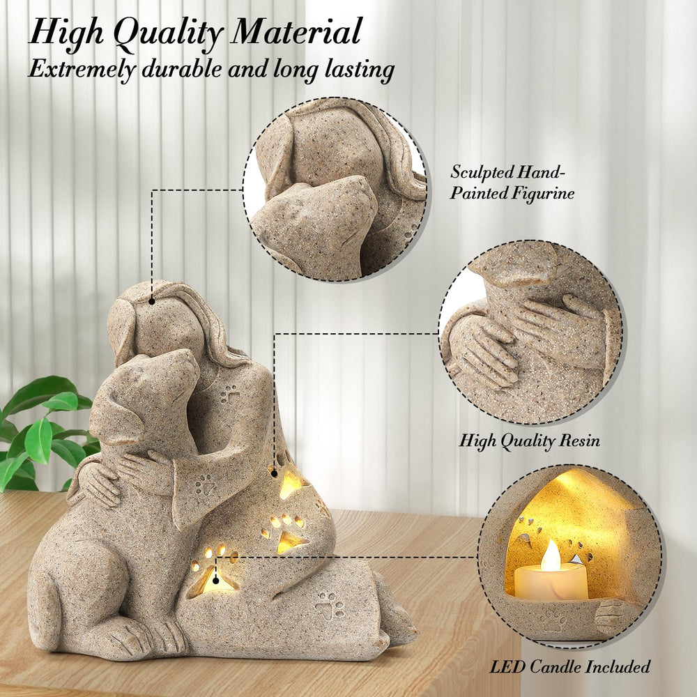 INLOMEM escultura de resina para recuerdo de perro, alta y duradera.
