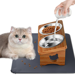 INNVVIS tazones elevados para gatos con silicona evitan derrames y mantienen el área limpia.