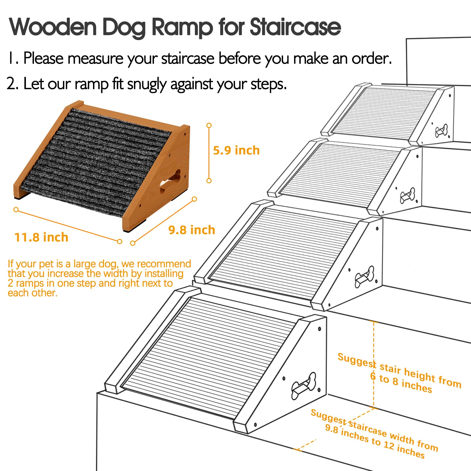 INRLKIT rampa para subir y bajar, compatible con la mayoría de escaleras del hogar.