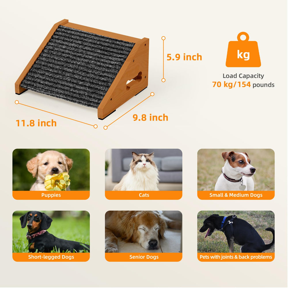 INRLKIT rampa de madera con superficie antideslizante para gatos y perros pequeños.