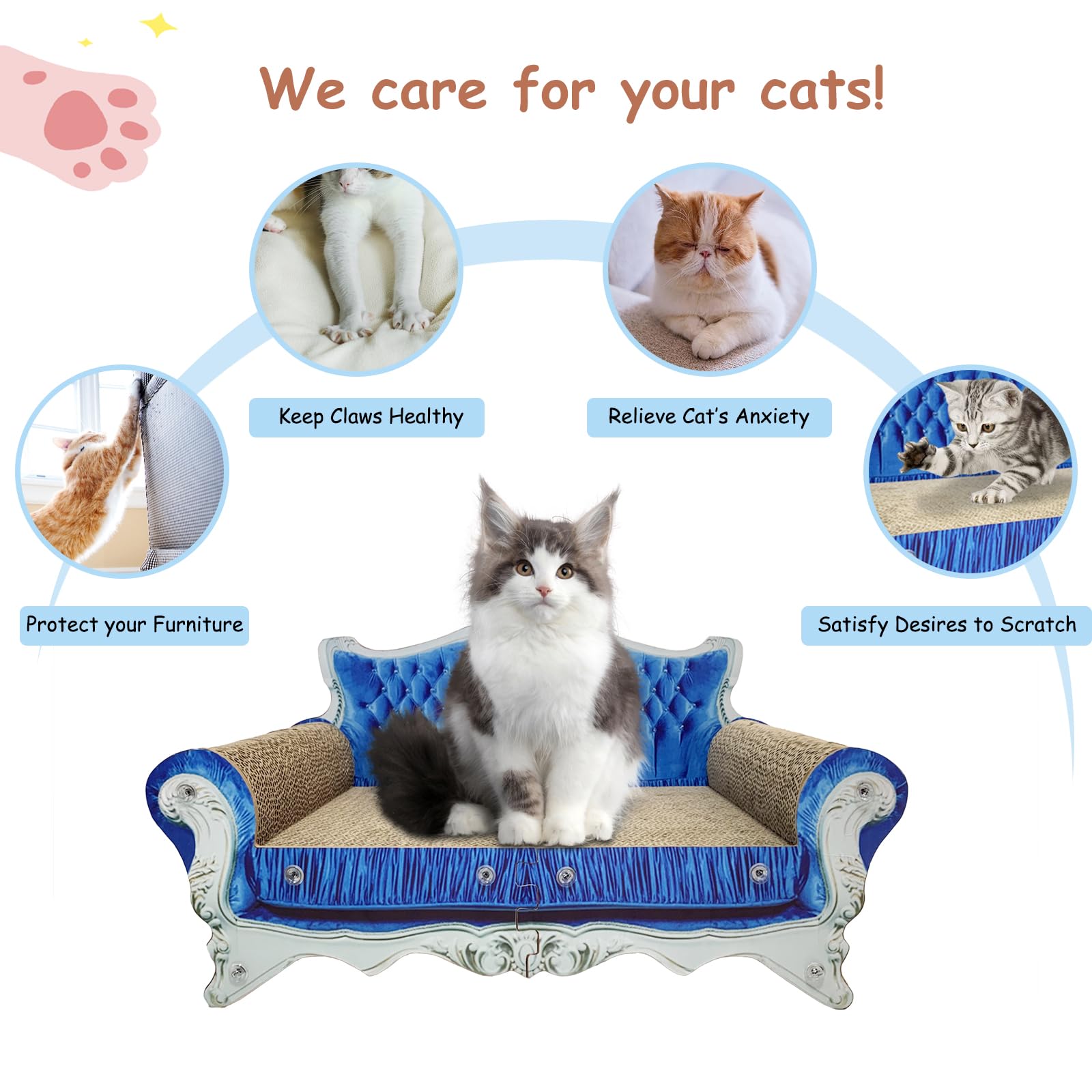 INRLKIT Uso 2 en 1: rascador y cama para gatos de interior.