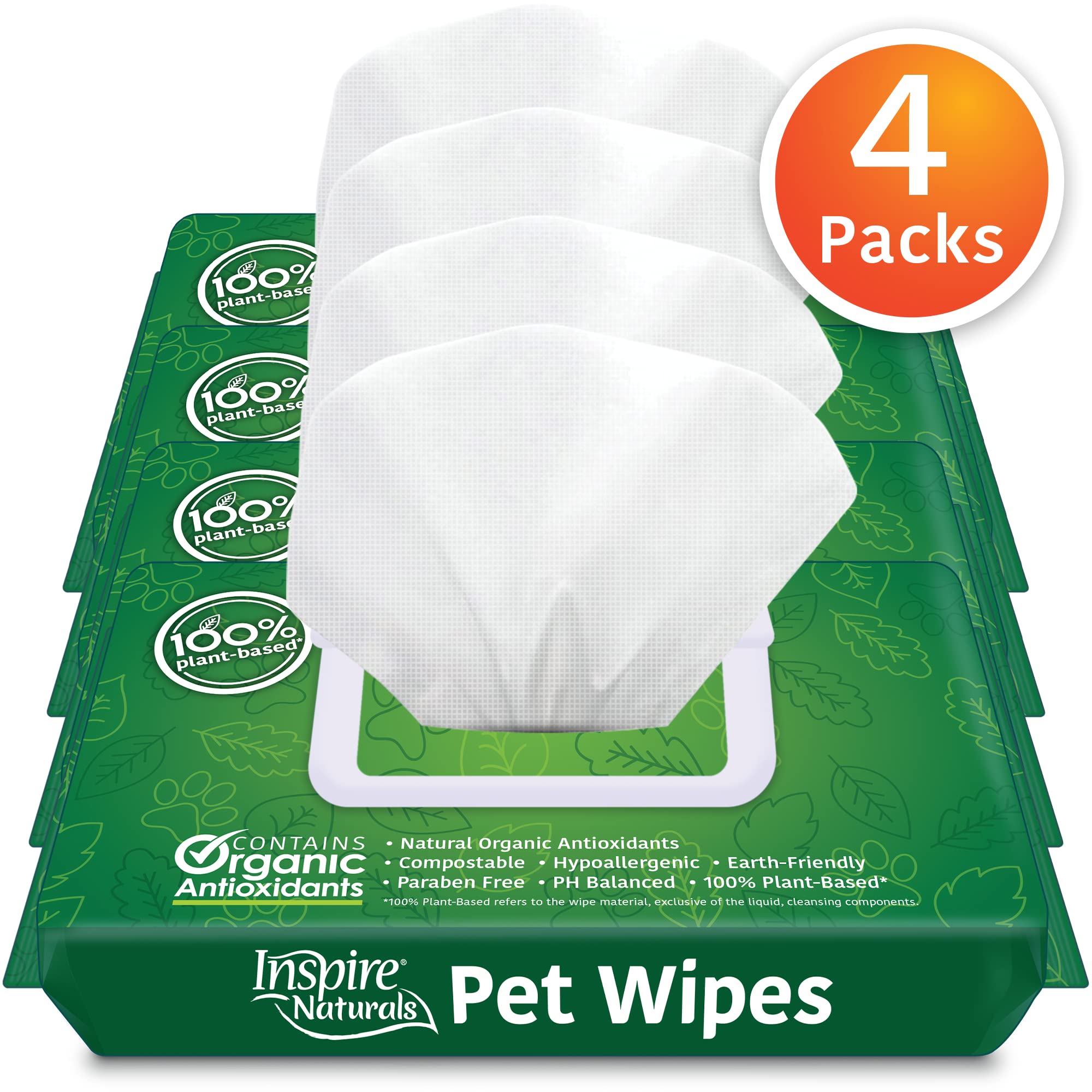 Inspire Naturals: toallitas para patas de perros, desodorización rápida y suave.