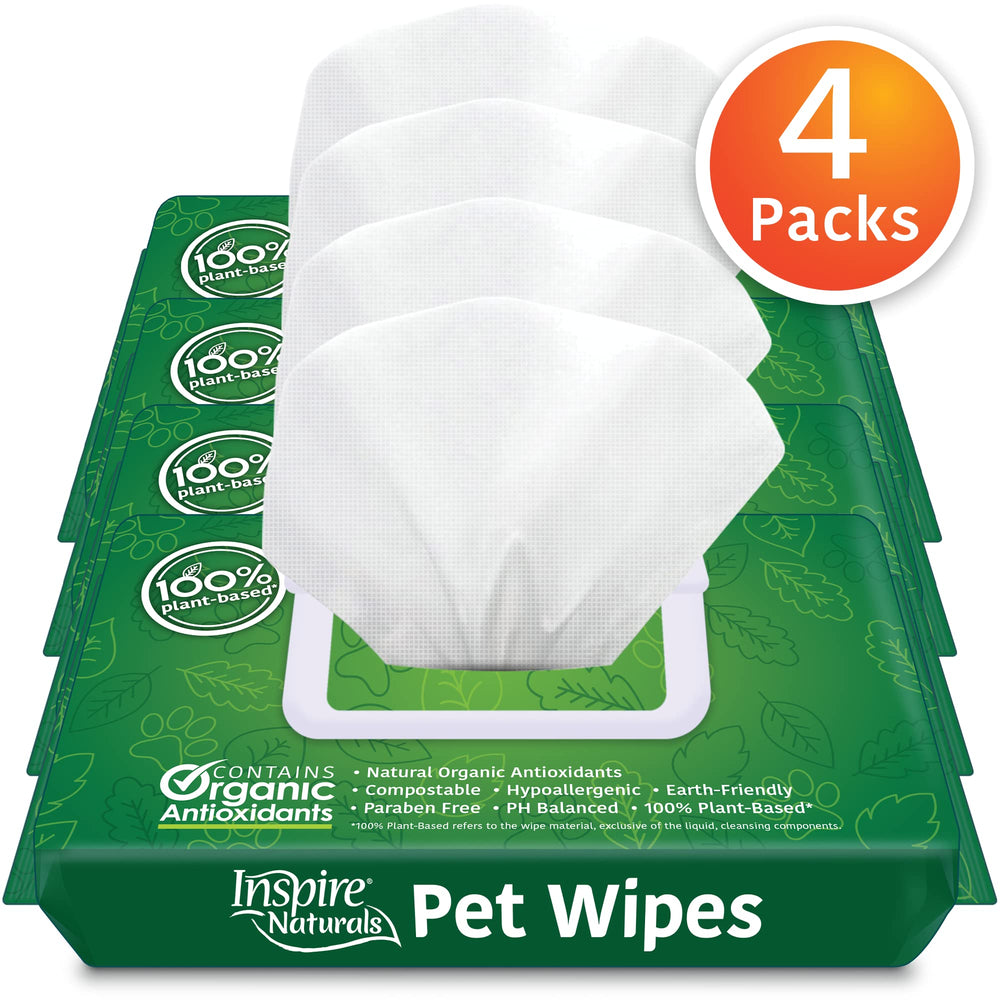 Inspire Naturals: toallitas para patas de perros, desodorización rápida y suave.
