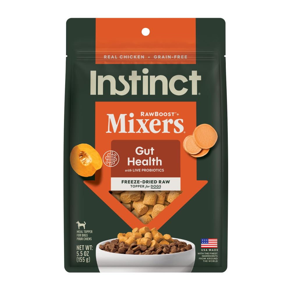Instinct Raw Boost Mezcladores Salud intestinal: bolsa de fácil manejo para realzar cada comida.