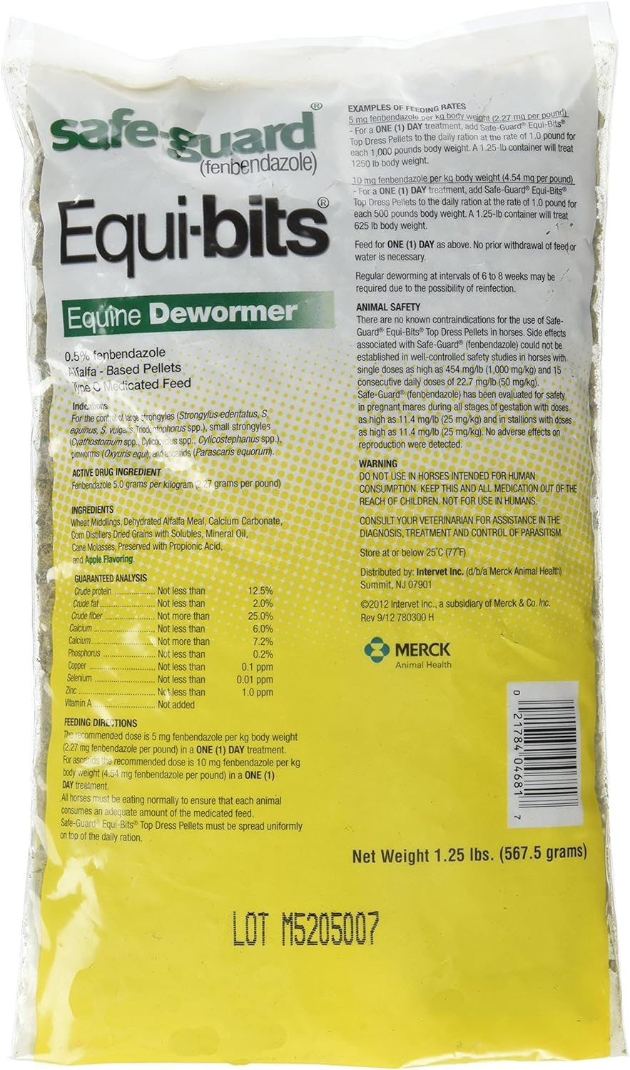 Intervet Safeguard dosis única para desparasitar caballos durante la comida.