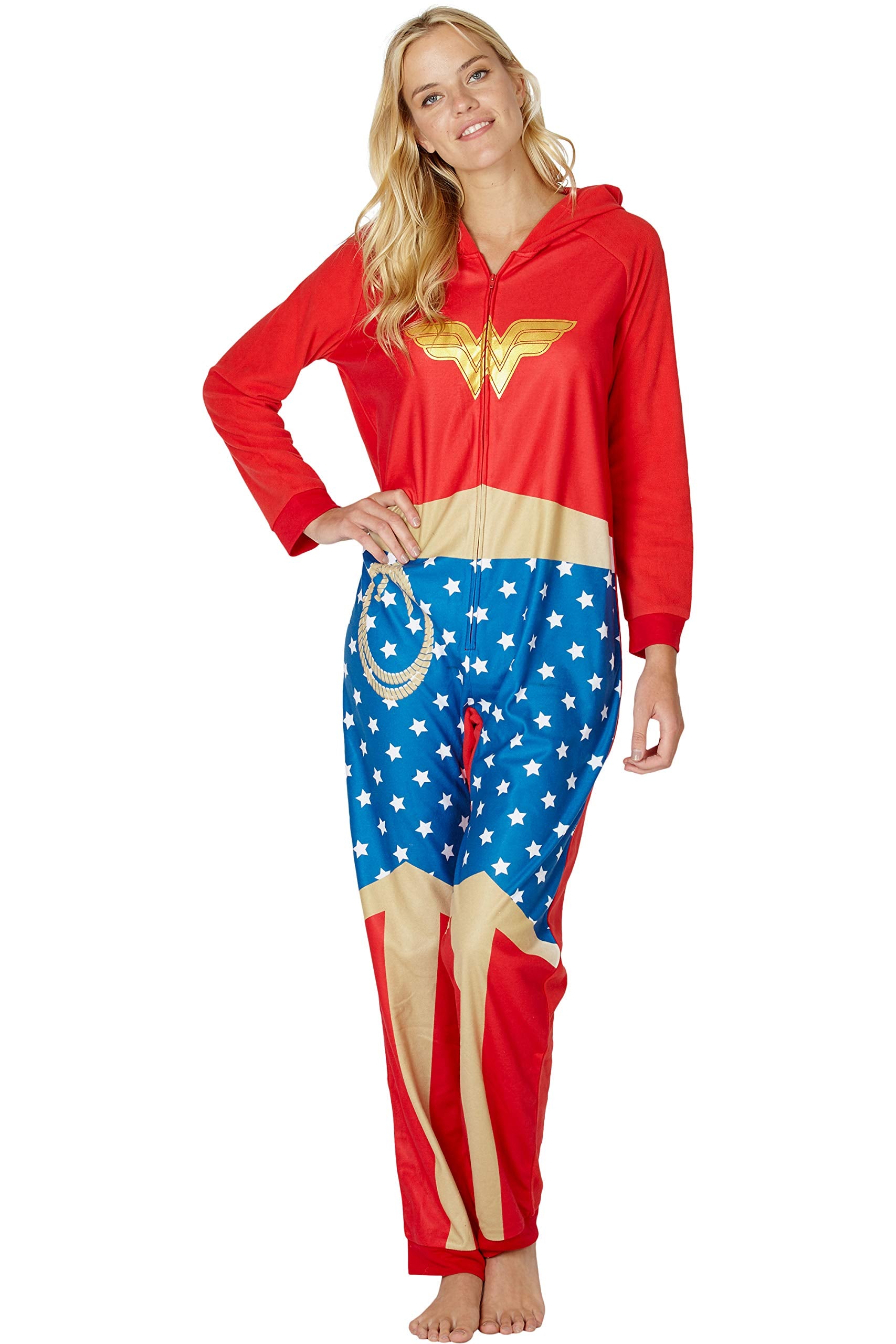 INTIMO Pijama Union Justice League Wonder Woman con cierre frontal; comodidad diaria.