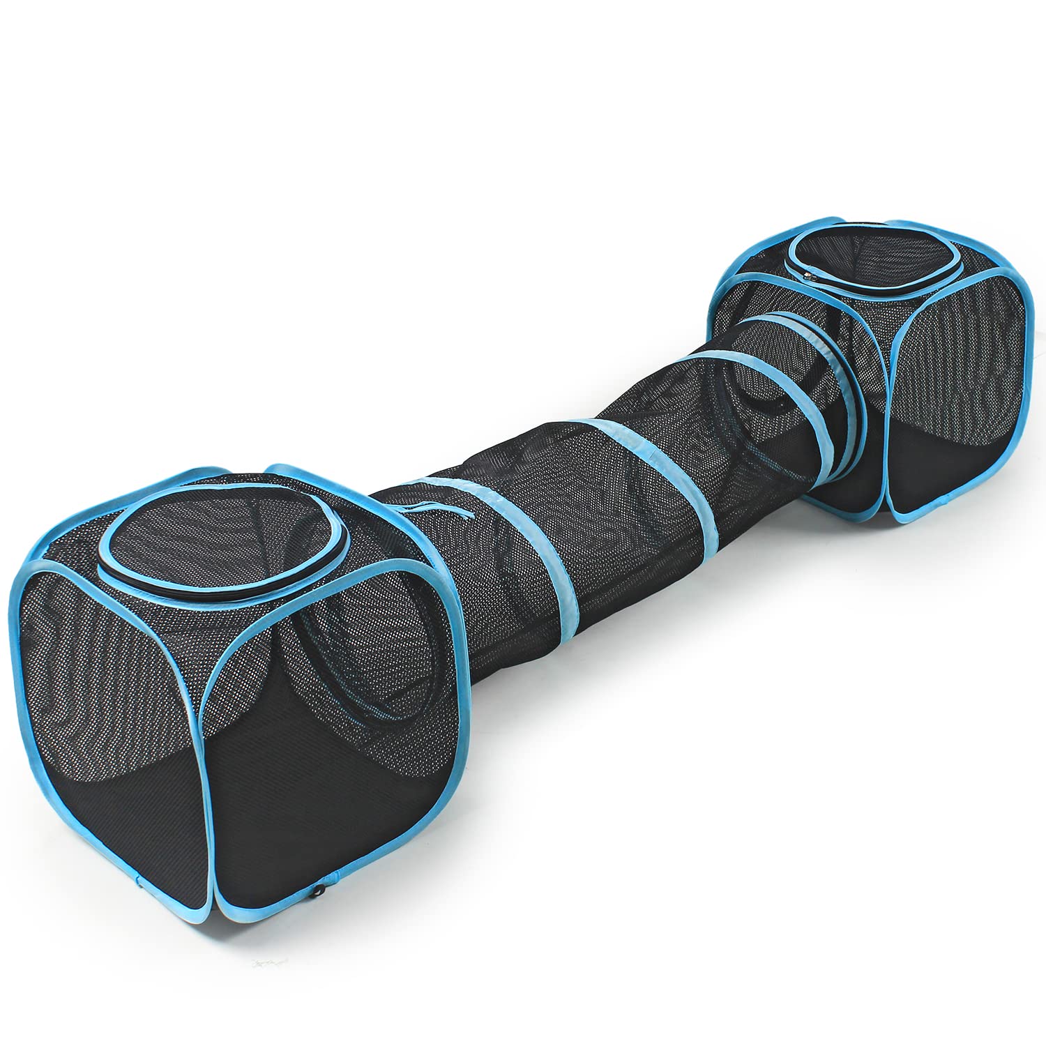 INTURN tent para gatos con dos cubos, espacio de juego seguro y cómodo.