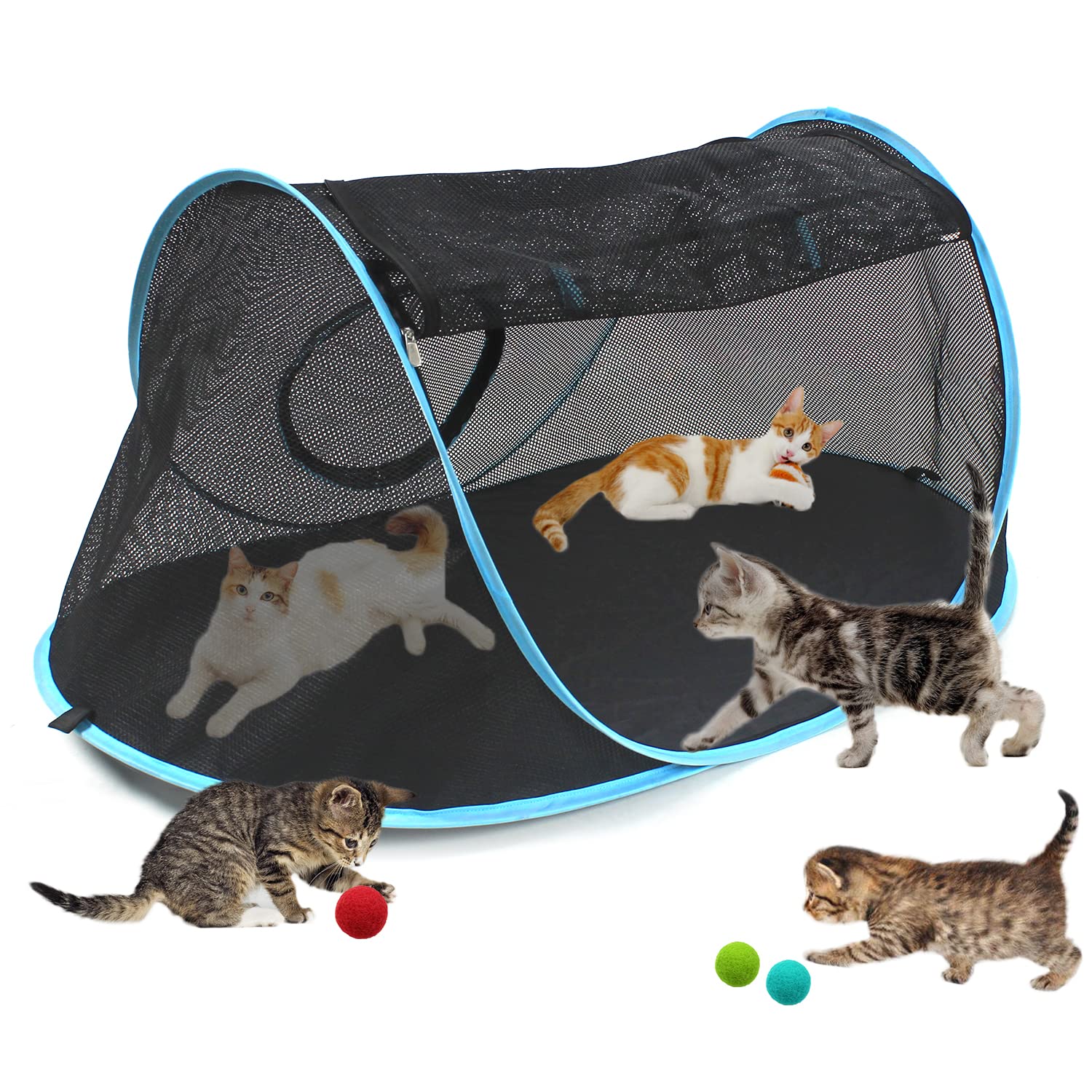 INTURN tienda para gatos exterior, refugio cómodo para juego al aire libre