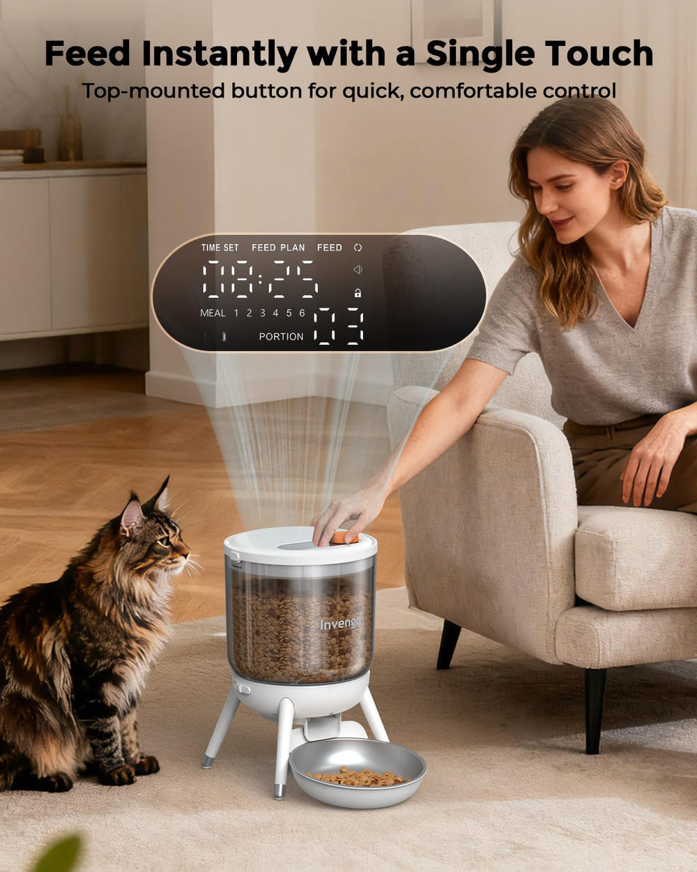 Invengo panel superior con desbloqueo de pulsación larga para rellenar rápido.