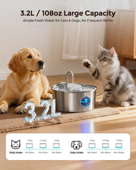 Invengo fuente silenciosa para gatos con flujo suave, ideal para mascotas sensibles.