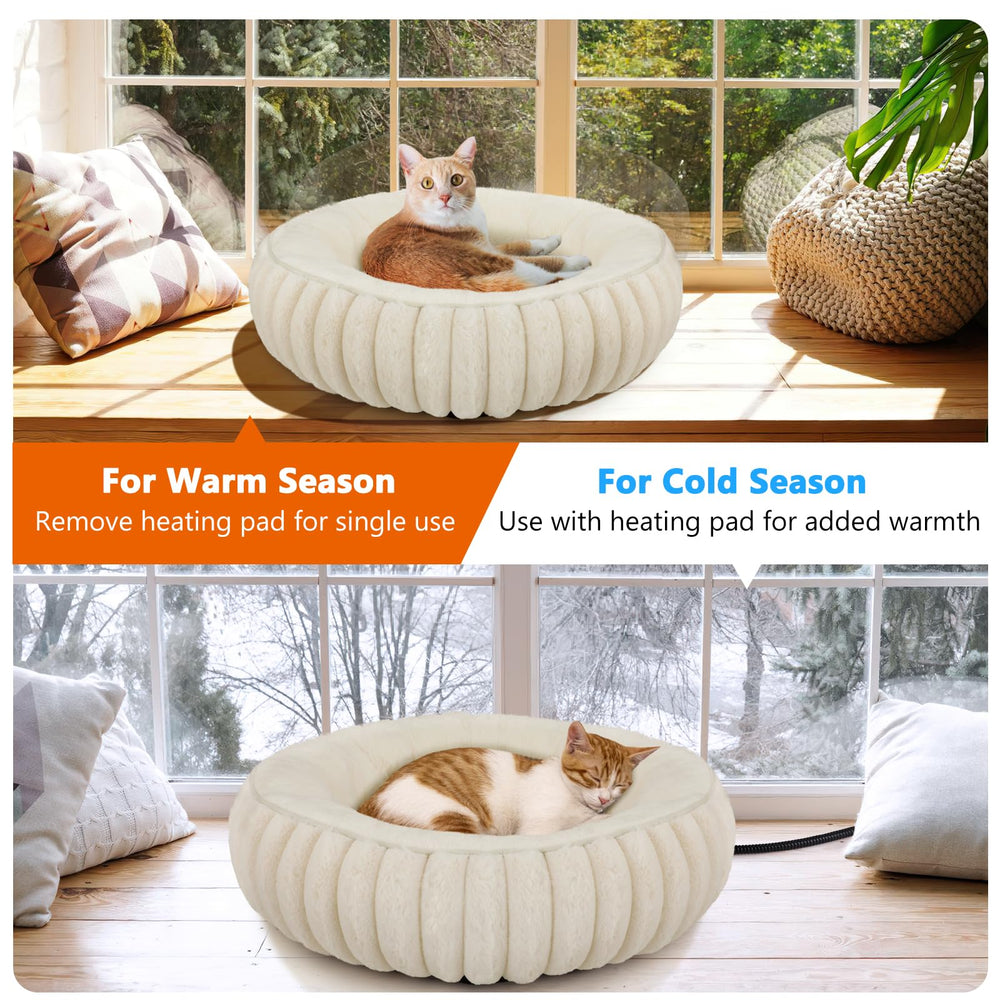 Cama caliente INVENHO 20x20x6 pulgadas, ideal para gatos y perros
