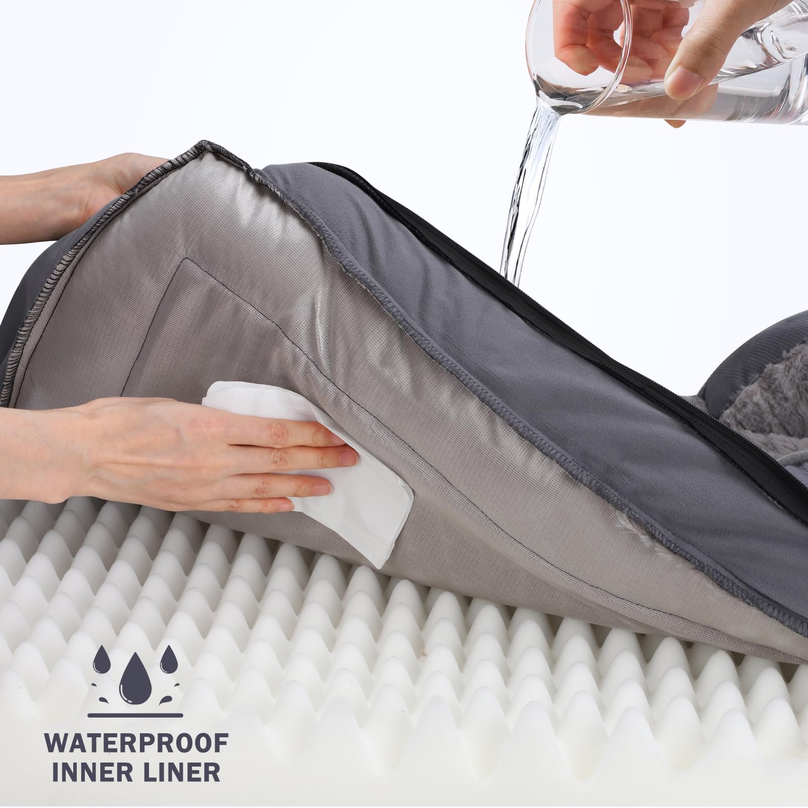 INVENHO forro interior impermeable protege la espuma y evita daños.