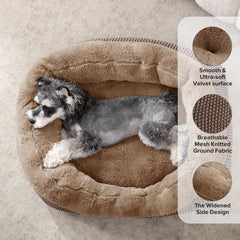 INVENHO cama grande con bordes elevados para apoyo de la cabeza.
