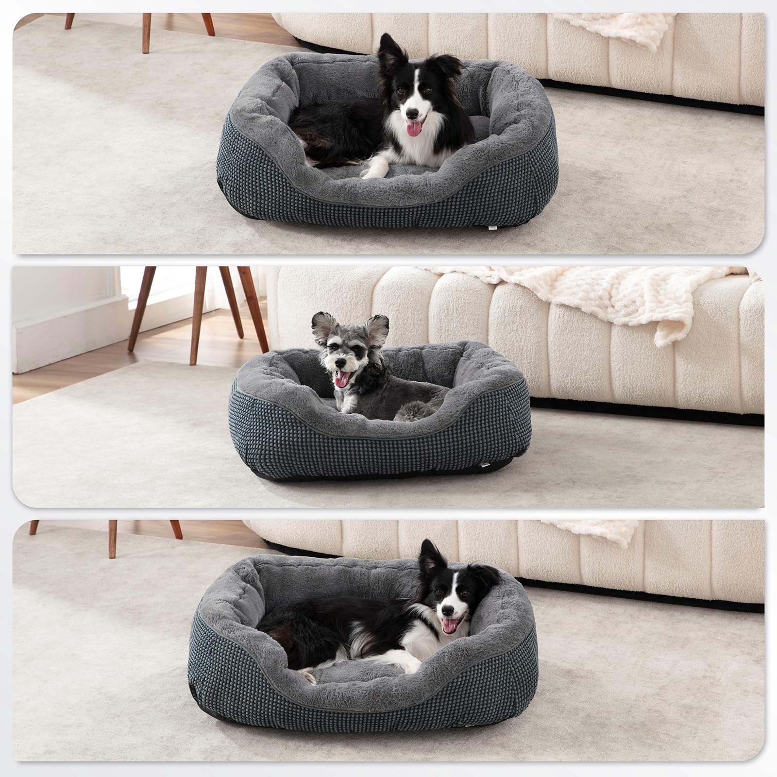 Uso diario en casa con INVENHO, cama cálida y cómoda para mascotas.