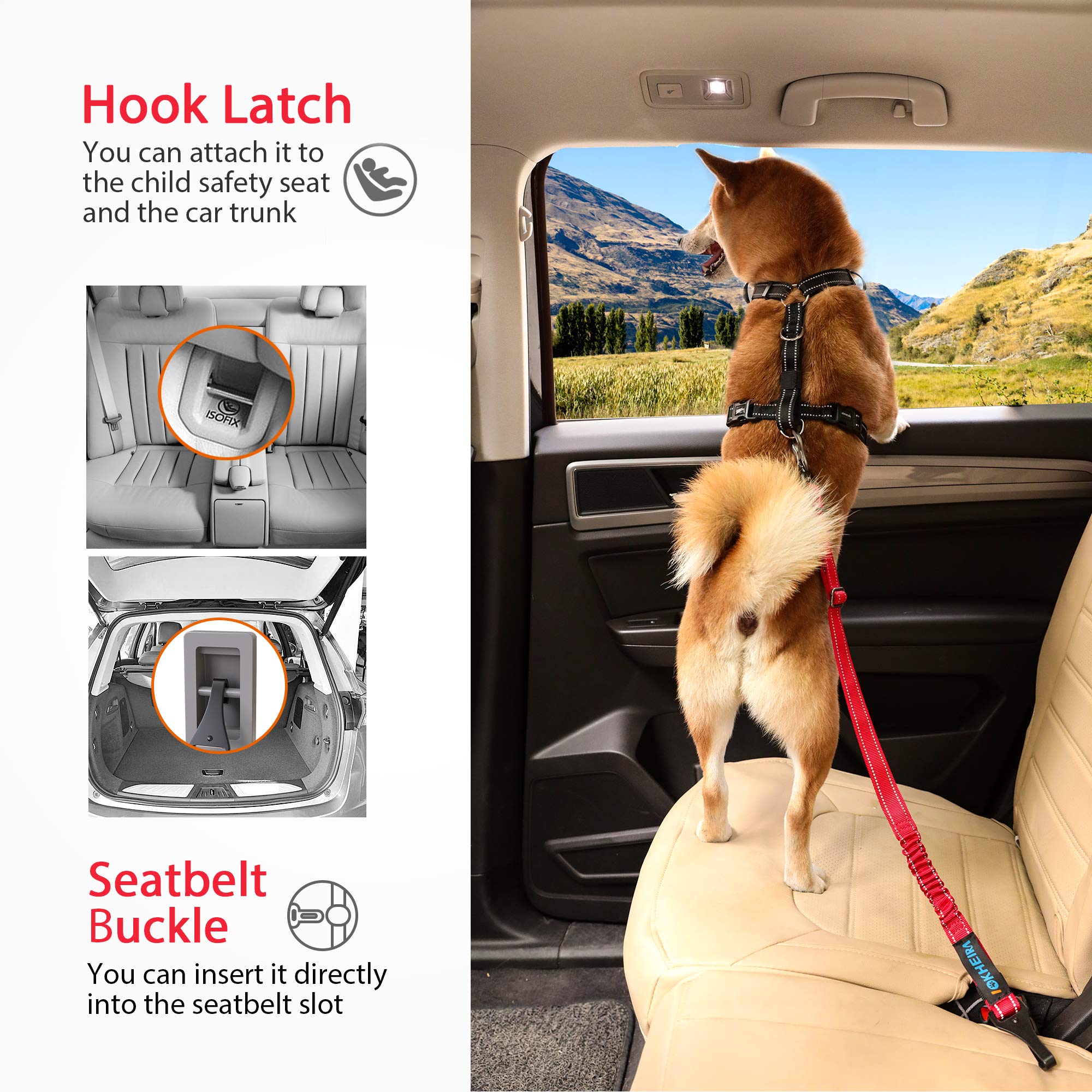 IOKHEIRA diseño ergonomico para viajar con tu mascota en coche.