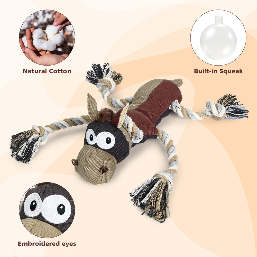 IOKHEIRA Peluche dental para perros, promueve higiene oral y actividad física.