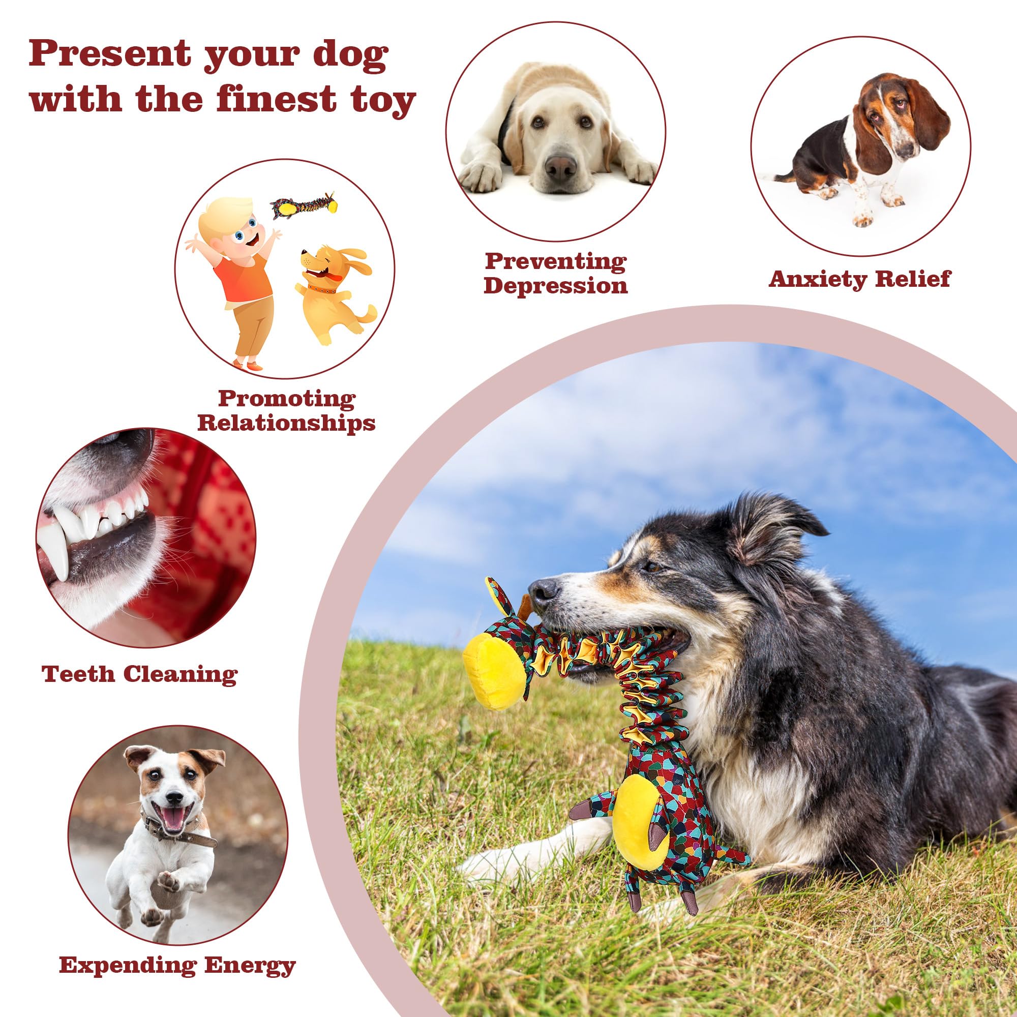 IOKHEIRA juguete seguro para masticar: material no tóxico para perros grandes.