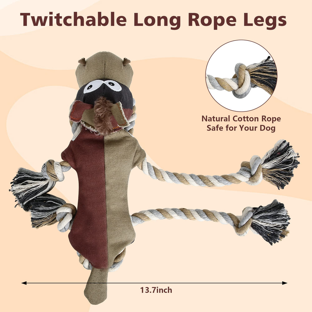 IOKHEIRA Juguete para perro, tamano grande, cuerdas largas para jugar a tirar.