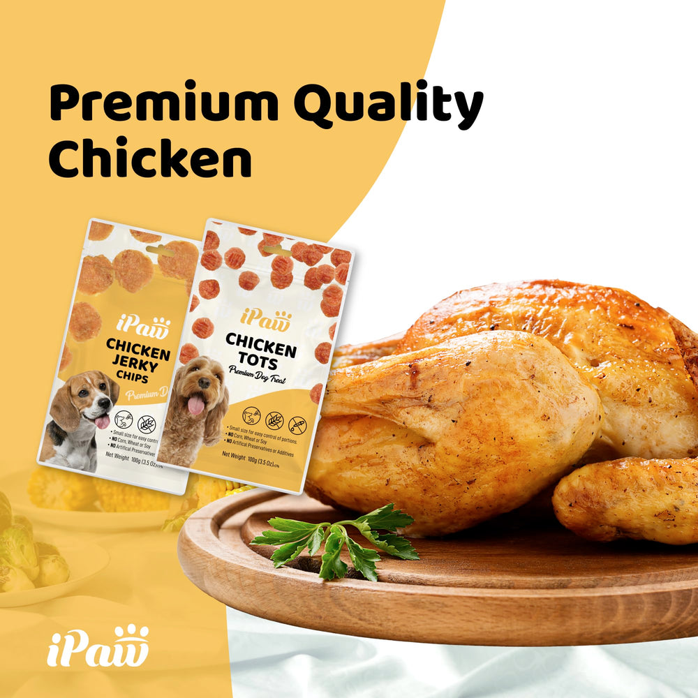 iPaw Chips de Pollo: sin granos, fácil de digerir para perros.