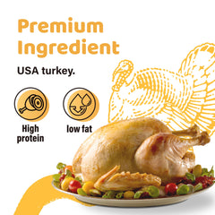 iPaw snack de pavo alto en proteína, ideal para entrenamiento.
