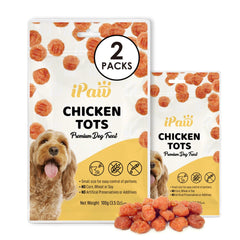 iPaw Tots de Pollo, premio de entrenamiento, sabor irresistible para reforzar conductas positivas.