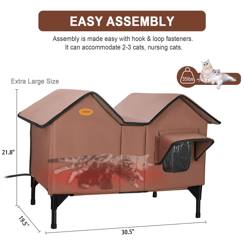 IPEAIN casa para gatos caliente exterior, aislamiento de cinco capas mantiene temperatura interior cálida.