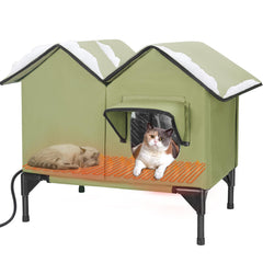 ipeain casa gatos calefaccionada exterior ofrece refugio cálido para felinos al aire libre.