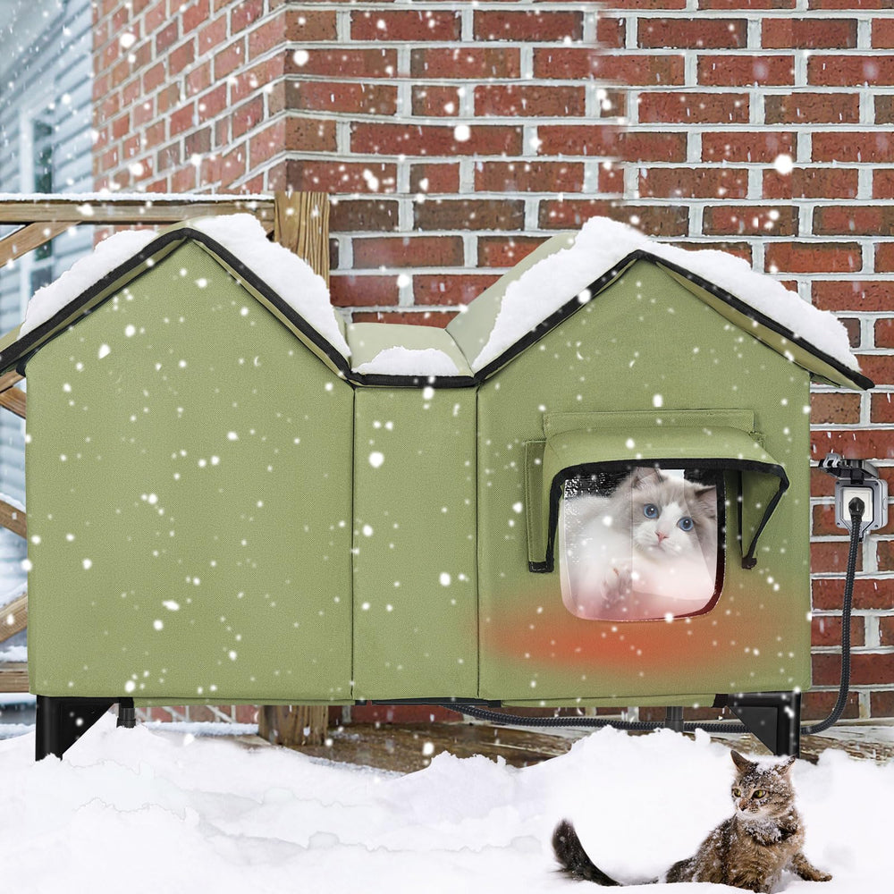 IPEAIN casa-gatos-exterior diseño para clima frío, uso exterior cómodo