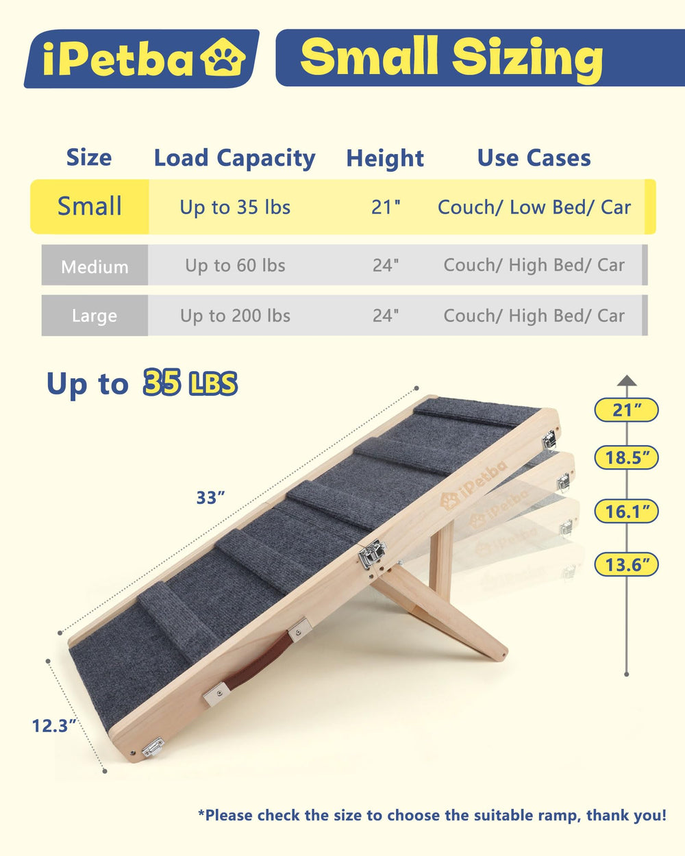 IPETBA rampa para perro estructura madera pino: soporte estable y natural.