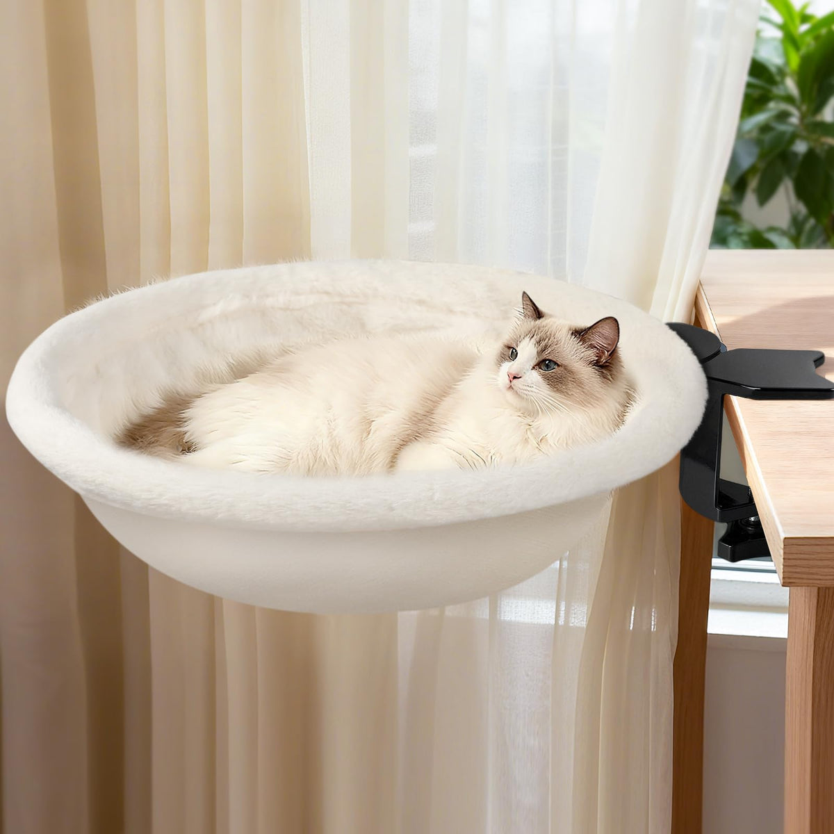 IPOW cama para gato en escritorio con giro de 180 grados para ahorrar espacio