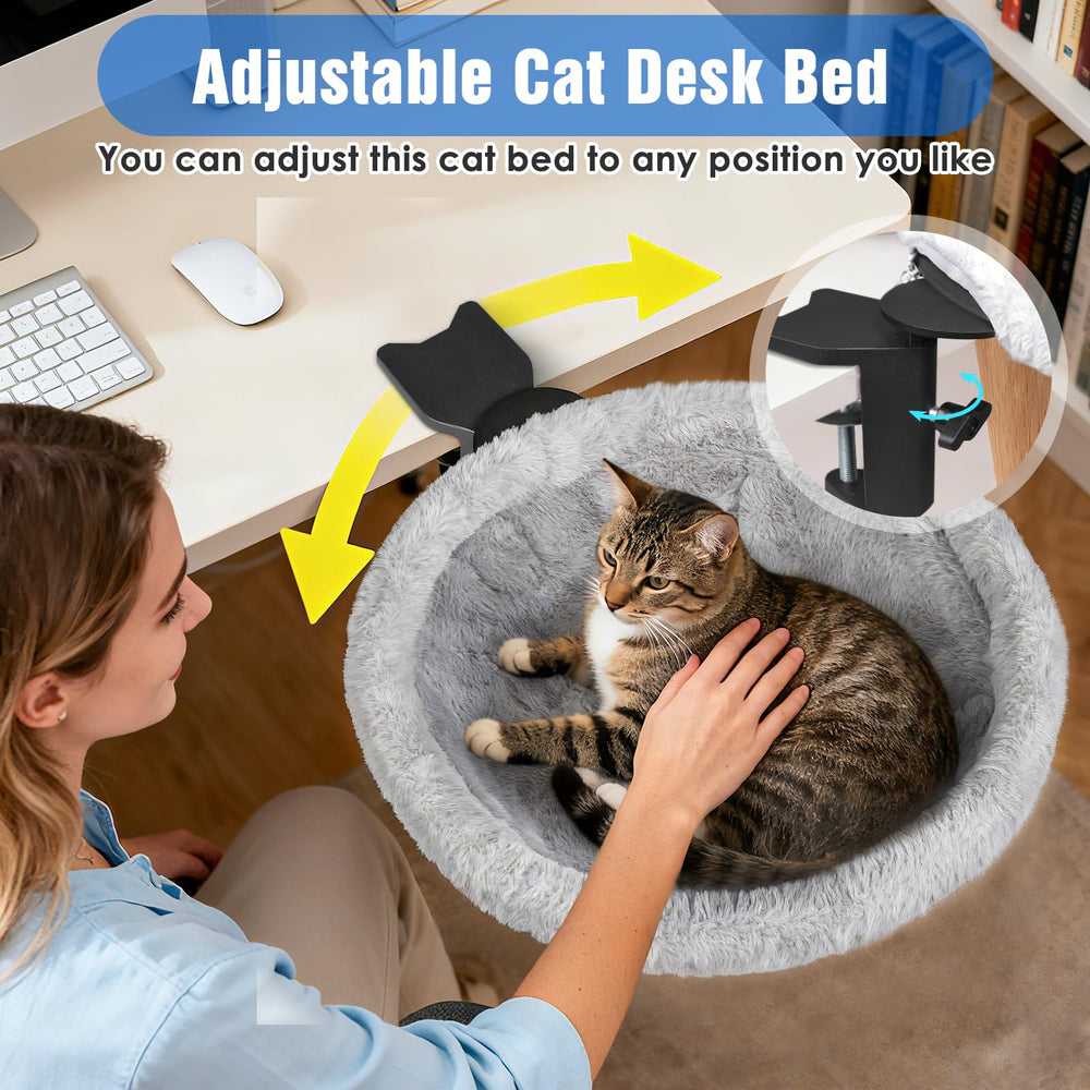 IPOW cama de gato con forro de pelo falso ultra suave para confort diario