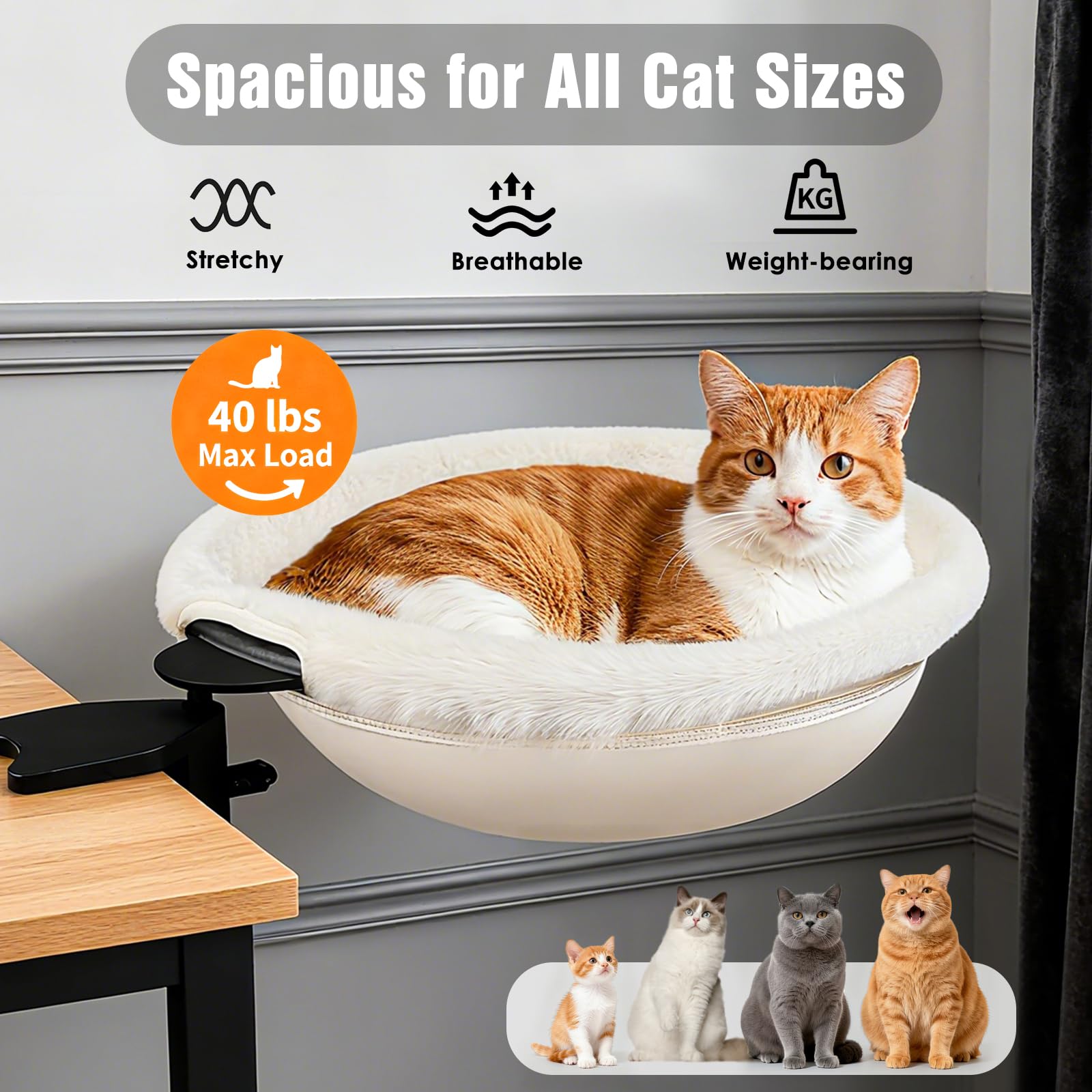 IPOW textura de pelo sintético suave para mayor confort del felino