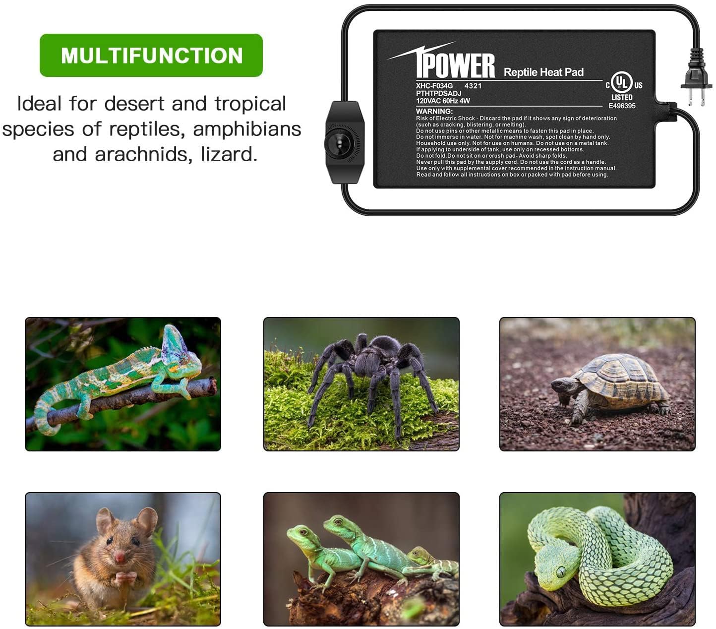 iPower adhesivo 3M permite montaje seguro sobre vidrio del terrario.