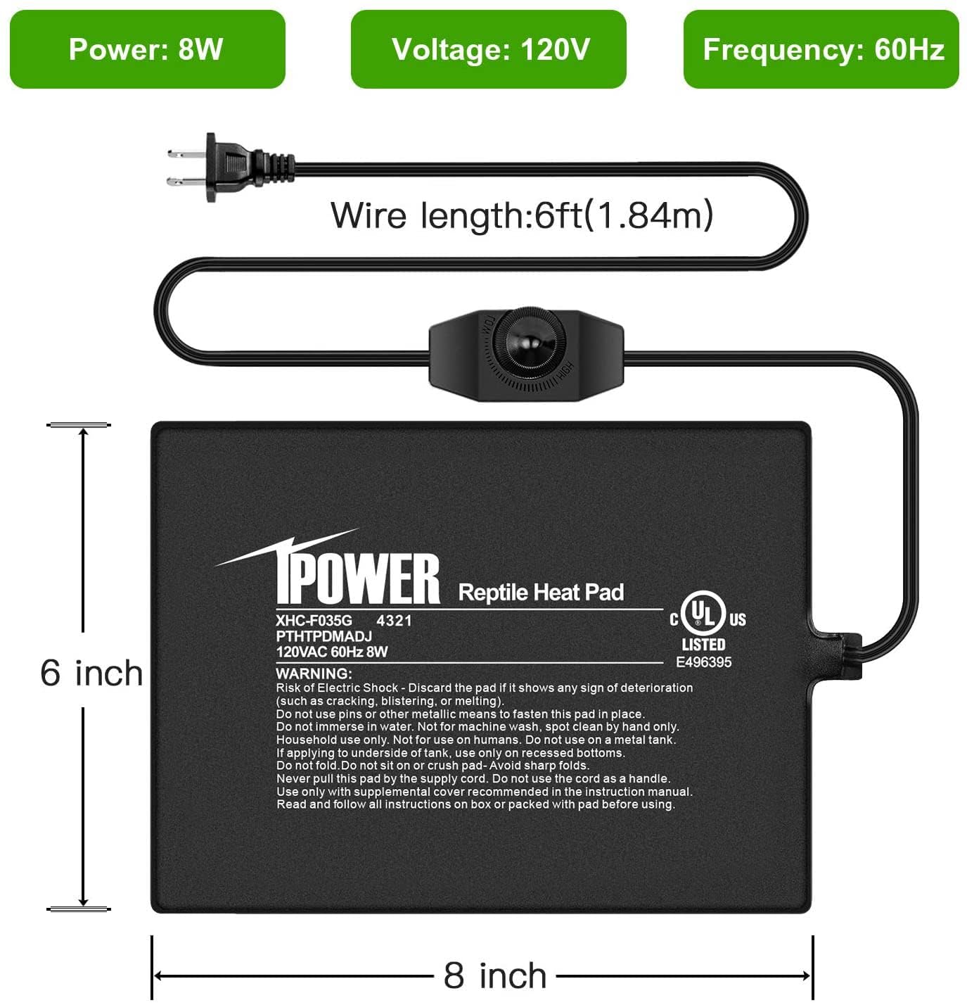 iPower cable de 6 pies para energía estable