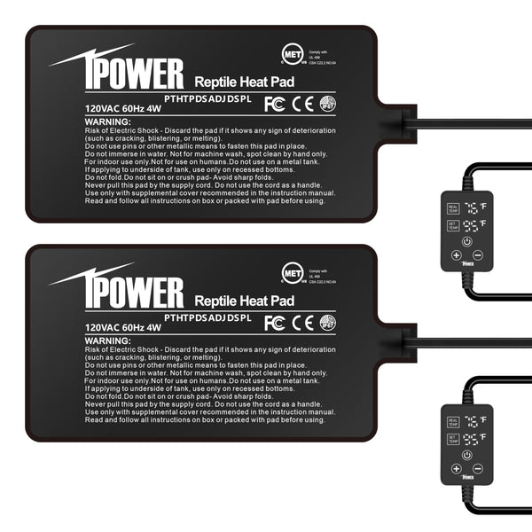 iPower calentador reptil 4W 4x7, superficie cálida para terrario.