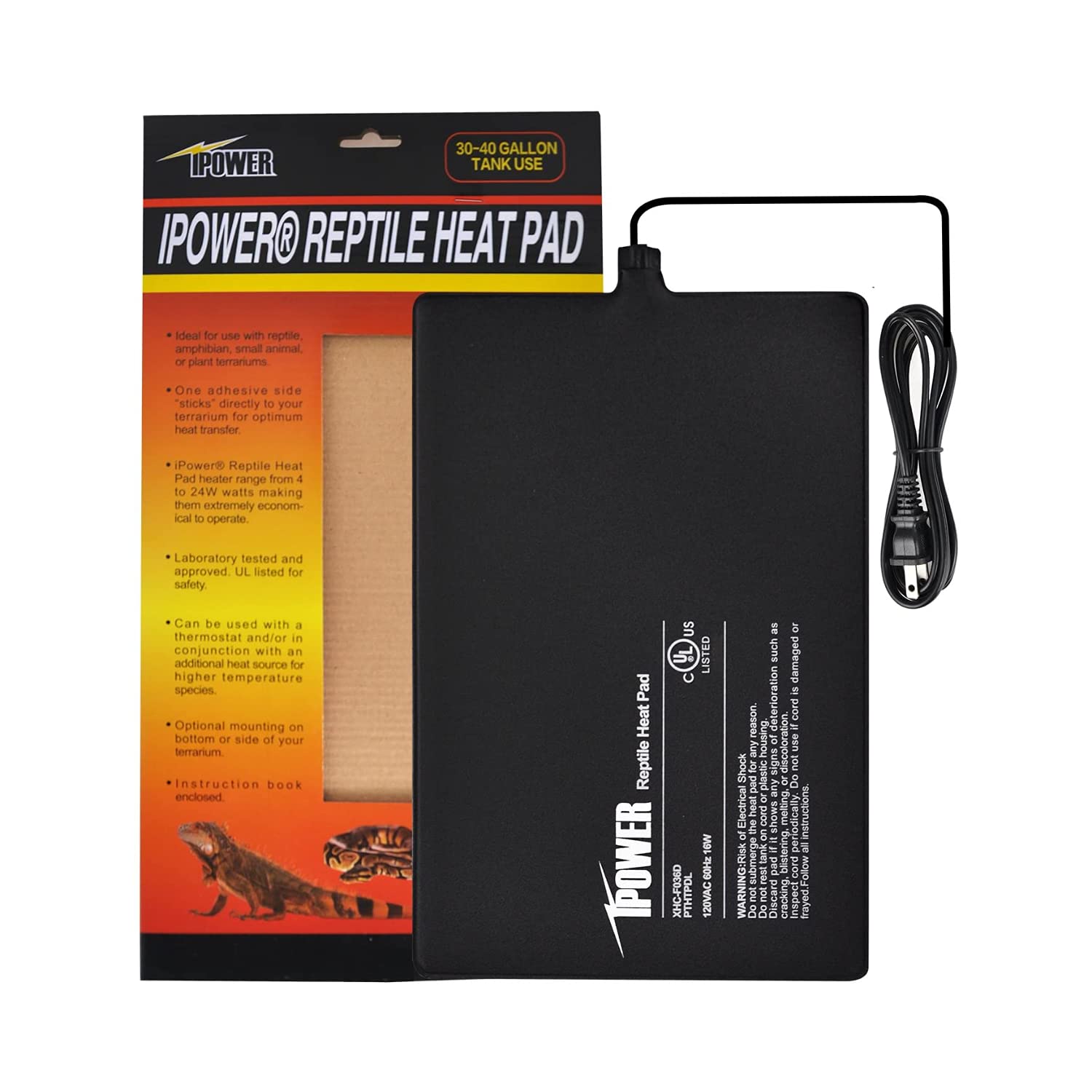 iPower Reptile Heat Pad: superficie caliente ideal para terrario y confort térmico.