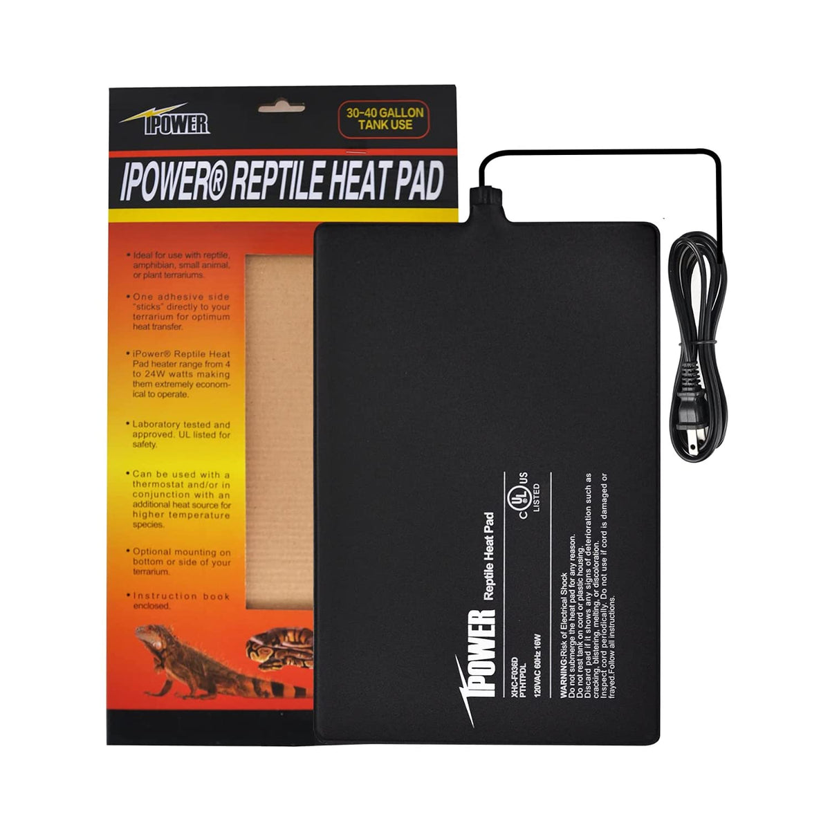 iPower Reptile Heat Pad: superficie caliente ideal para terrario y confort térmico.