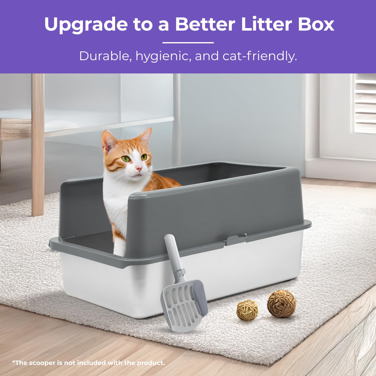 iPrimio XL: borde alto para reducir salpicaduras en hogares con varios gatos.